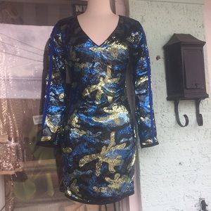 Sequence Camo blue dress